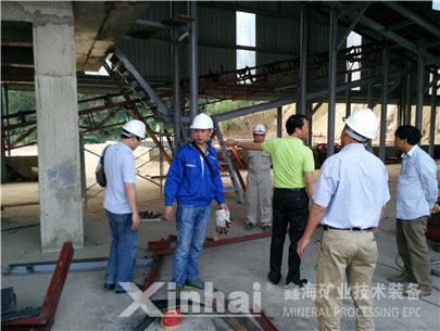 鑫海項目工程師與技術人員正在進行項目考察